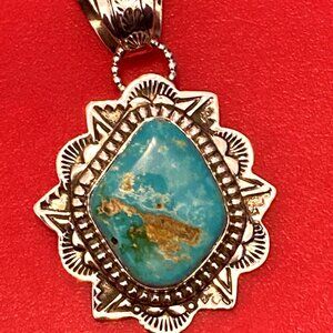 Natural Royston Turquoise Pendant